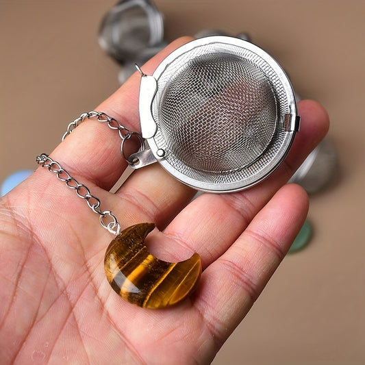 Crystal Moon Tea Infuser, Loose Leaf Tea Steeper, Cute Tea Strainer, Rough Crystal Tea Ball, Raw Stone Tea Steeper, Tea Lover Gift