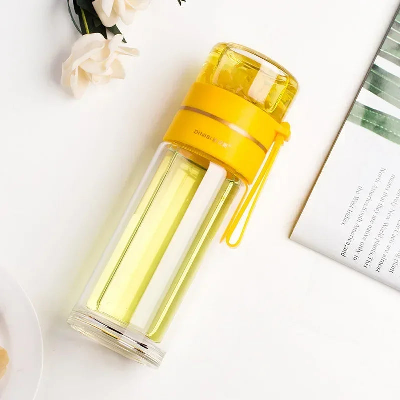 350ml/400ml Glass Water Bottles Tea Infuser Bottle Tea Separation Mug Double-Layer Portable Creative Water Cup Home Waterbottle