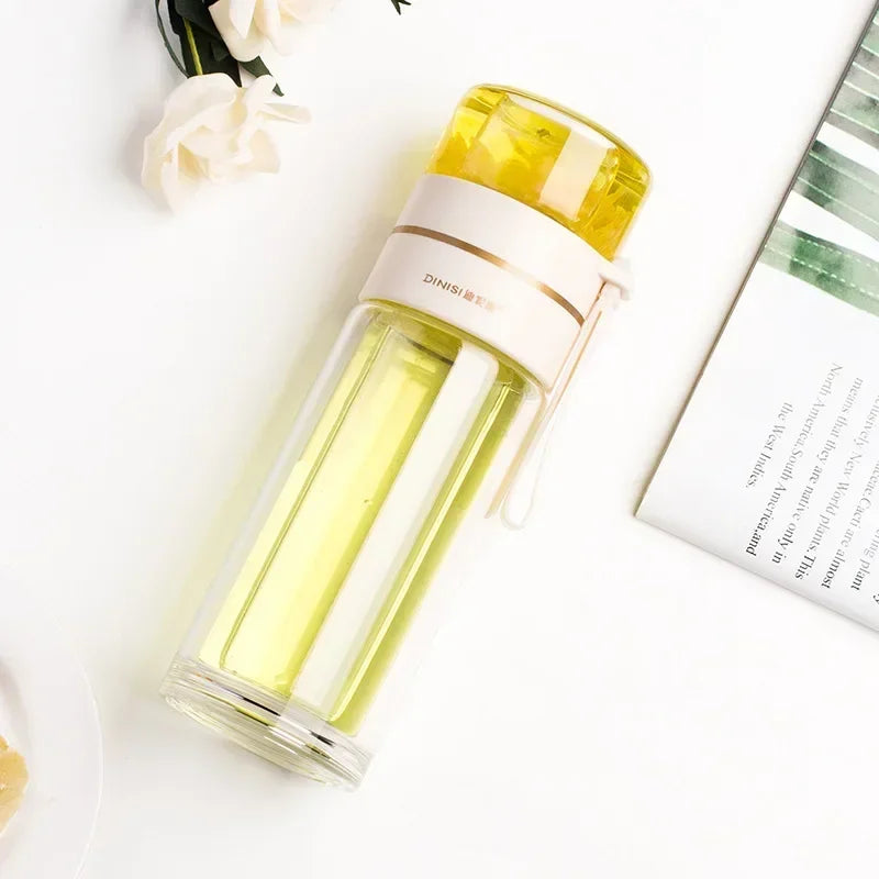 350ml/400ml Glass Water Bottles Tea Infuser Bottle Tea Separation Mug Double-Layer Portable Creative Water Cup Home Waterbottle