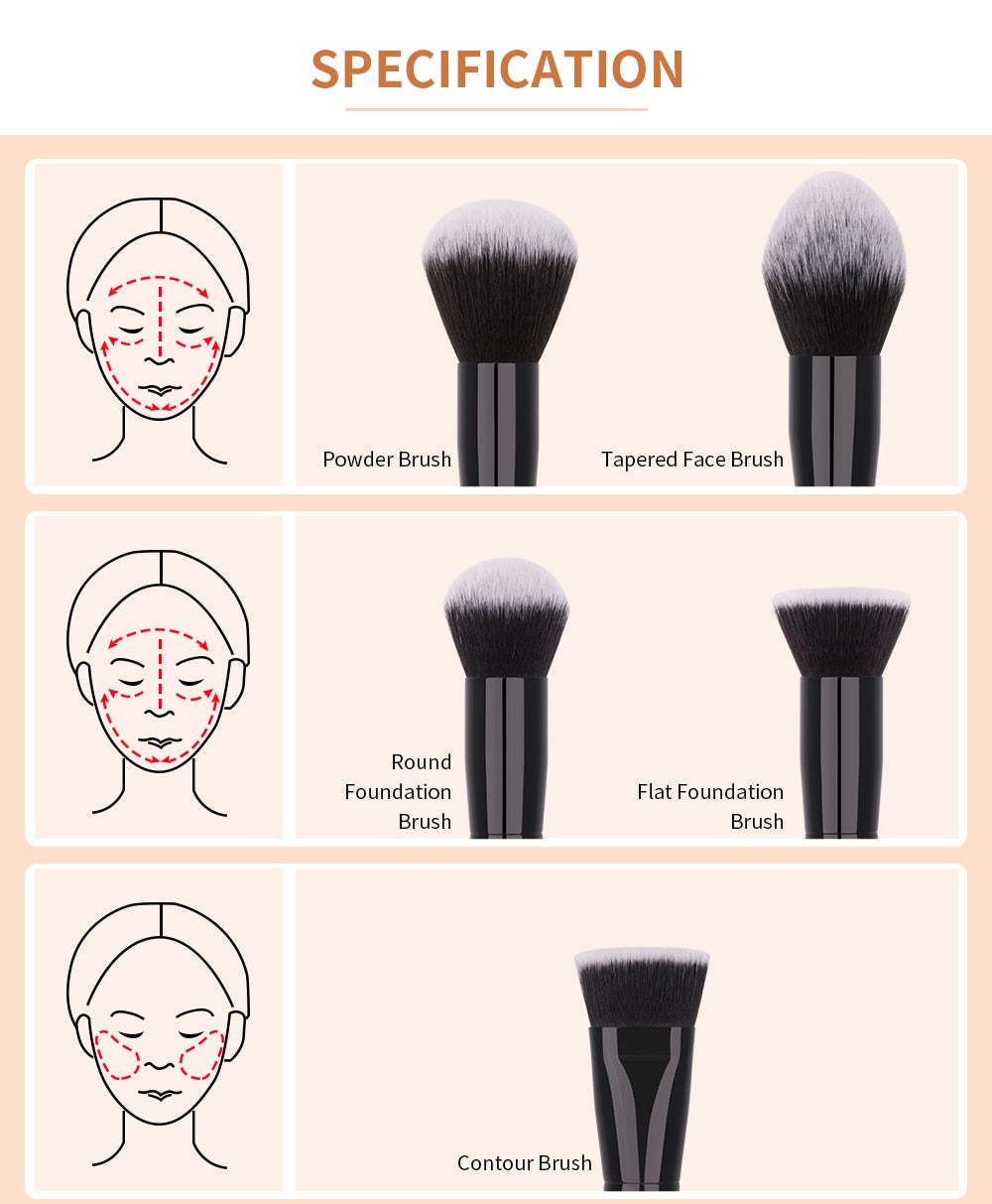 DUcare Professional Makeup Brushes 8-27Pcs Makeup Brush Full Set Foundation Eyeshadow Powder Synthetic Goat Hair Cosmetics Brush