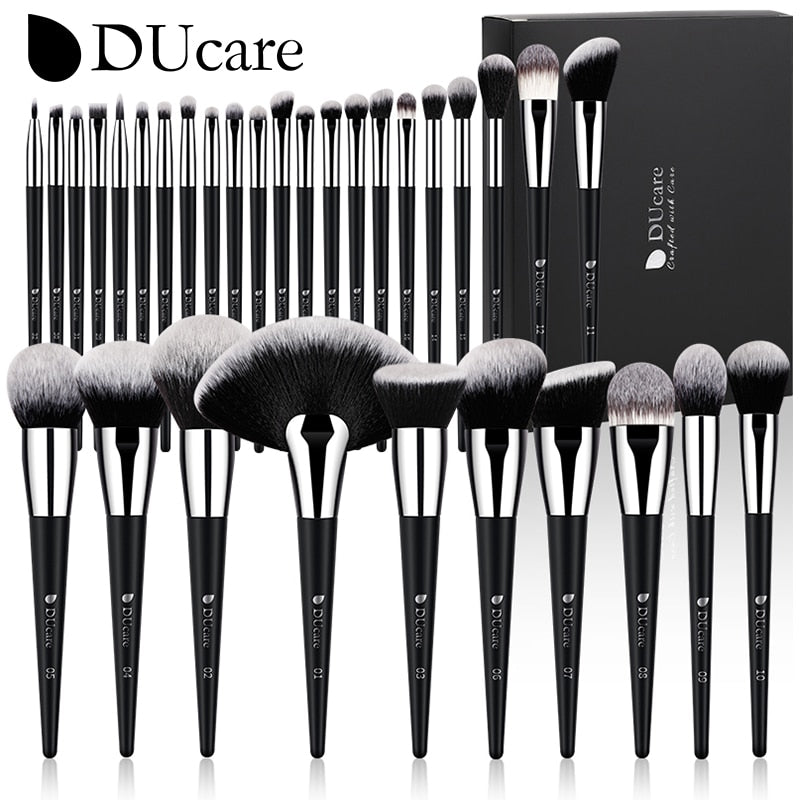 DUcare Professional Makeup Brushes 8-27Pcs Makeup Brush Full Set Foundation Eyeshadow Powder Synthetic Goat Hair Cosmetics Brush