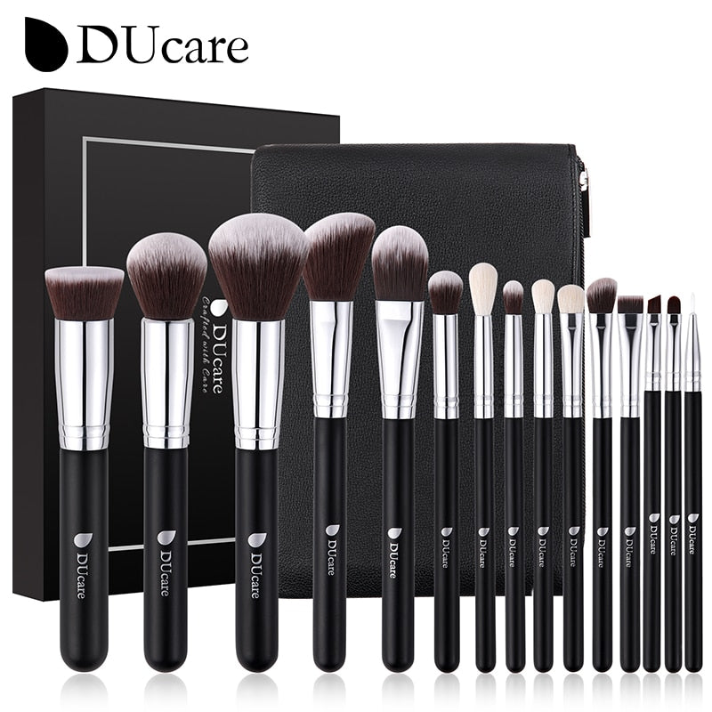 DUcare Professional Makeup Brushes 8-27Pcs Makeup Brush Full Set Foundation Eyeshadow Powder Synthetic Goat Hair Cosmetics Brush