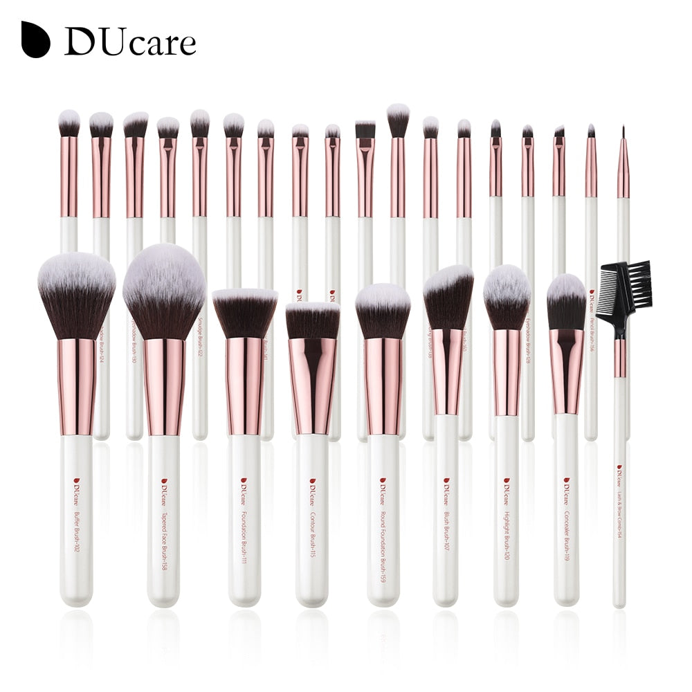 DUcare Professional Makeup Brushes 8-27Pcs Makeup Brush Full Set Foundation Eyeshadow Powder Synthetic Goat Hair Cosmetics Brush